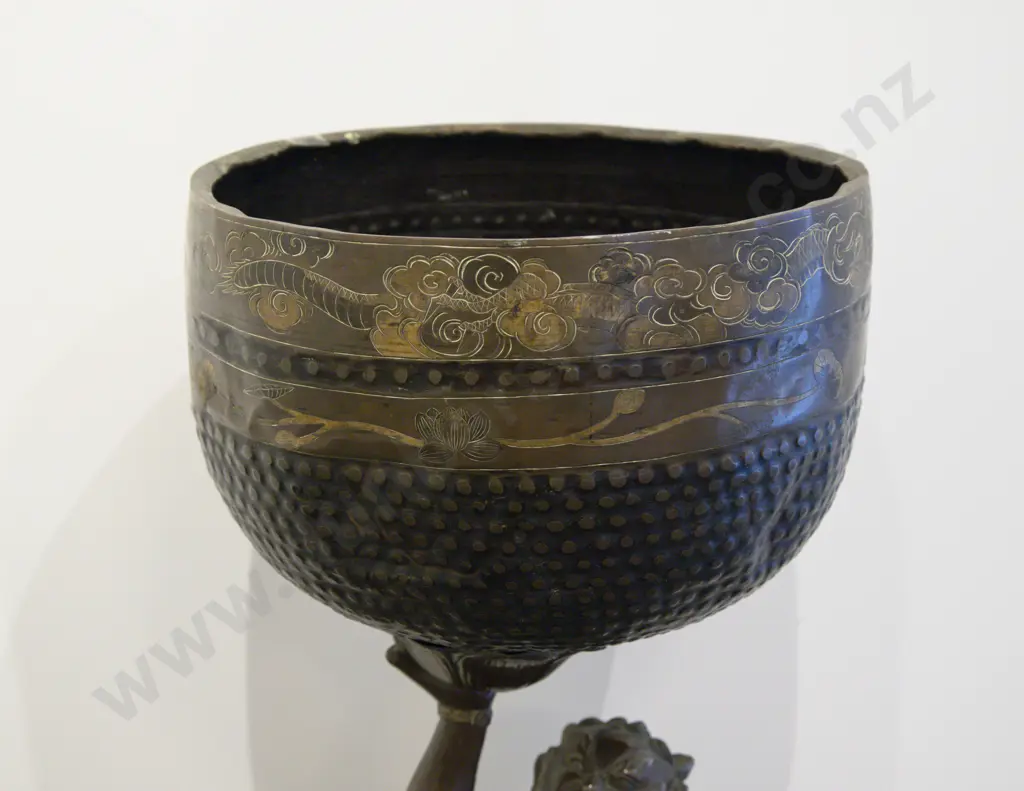 C19th Japanese Bronze Figural Jardiniere Stand Image 1++