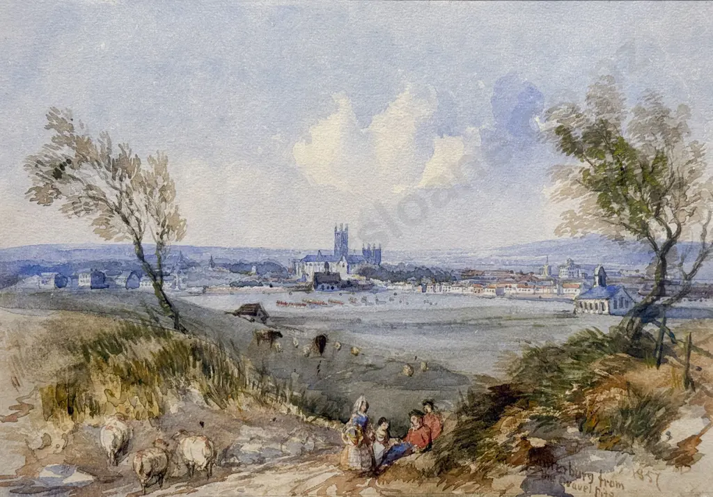David Cox Snr (British 1783 - 1859) - Canterbury from the Gravel Pits Image 1++