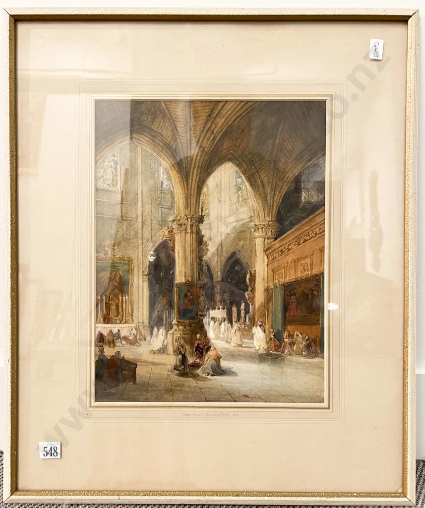 James Holland (British 1800-1870) - Interior of Cathedral Image 1++