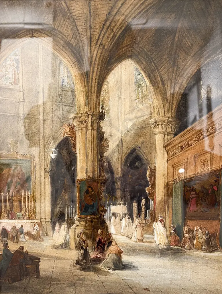 James Holland (British 1800-1870) - Interior of Cathedral Image 1++