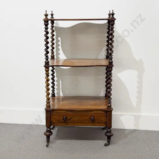 Victorian Mahogany Three Tier Serpentine What Not