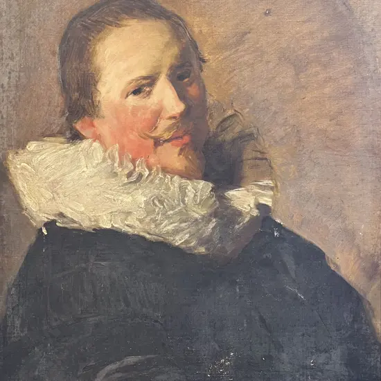 C19th European Portrait Study - Of a Gentleman Wearing a Fancy Ruff