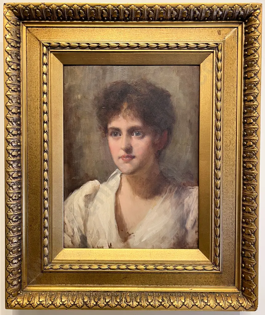 Robert Edward Morrison (British 1852-1925) Portrait of Study of Young Lady Image 1++