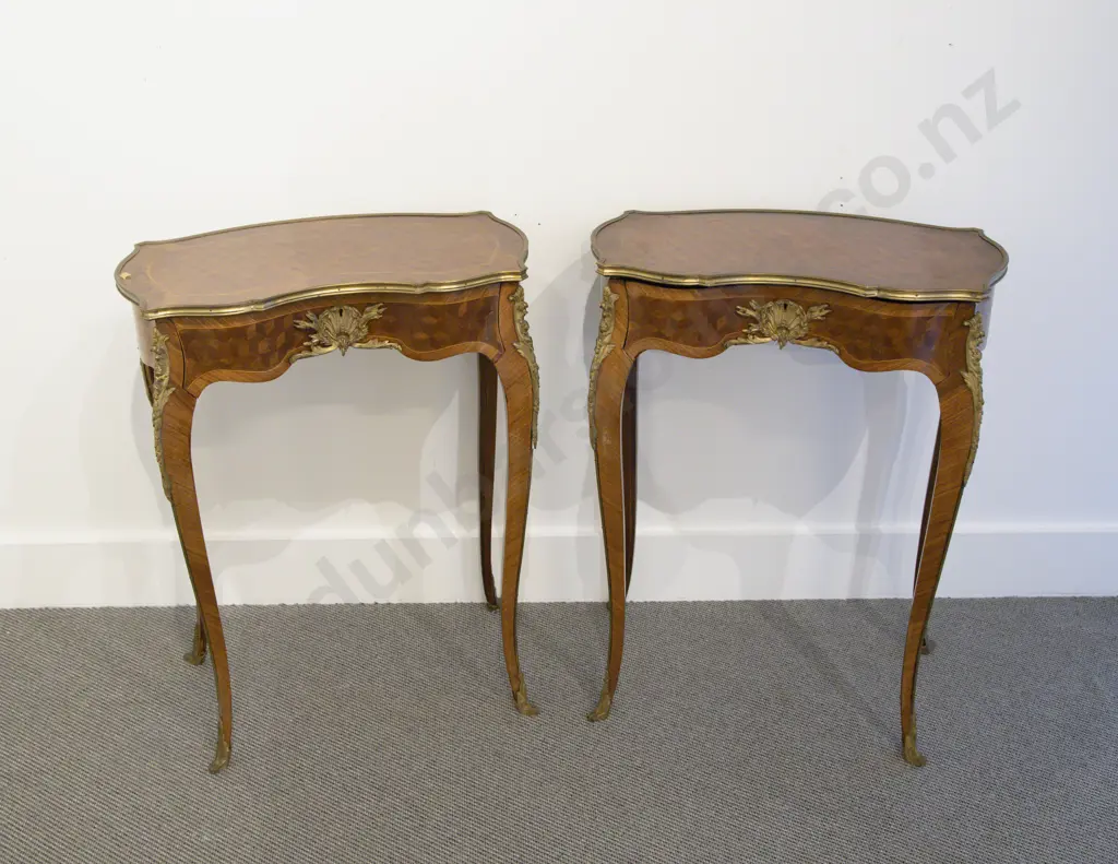Pair French Kingwood and Ormolu Side Tables Image 1++