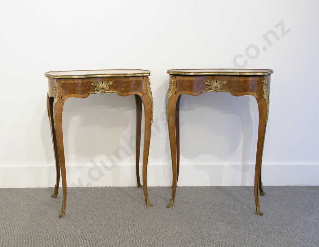 Pair French Kingwood and Ormolu Side Tables Image 1++