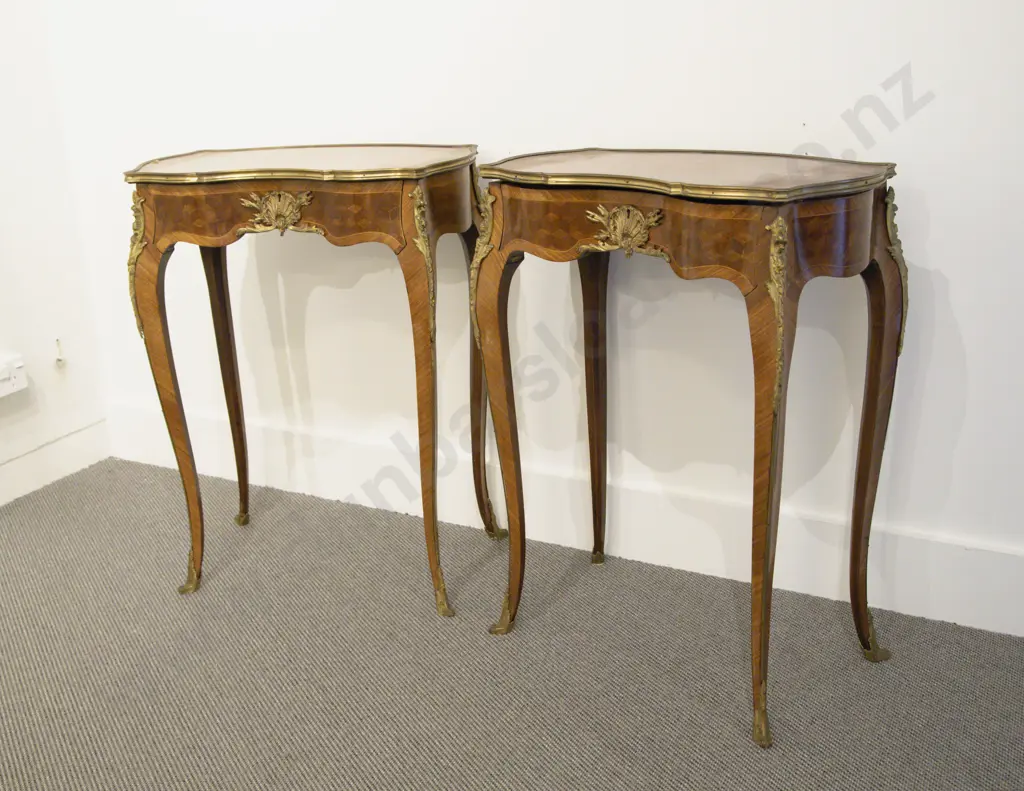 Pair French Kingwood and Ormolu Side Tables Image 1++