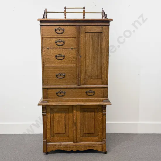 Late C19th American Oak Dentists Cabinet