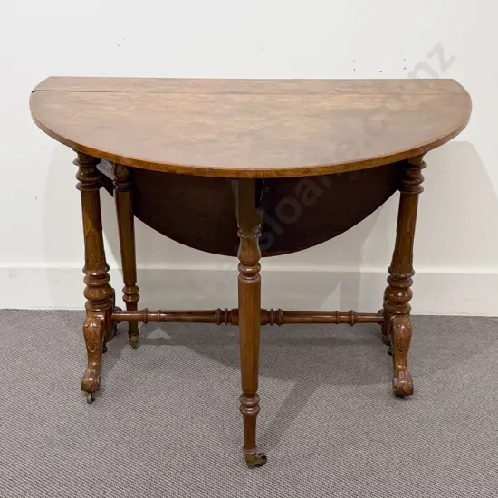 Victorian Figured Walnut Oval Sutherland Tea Table