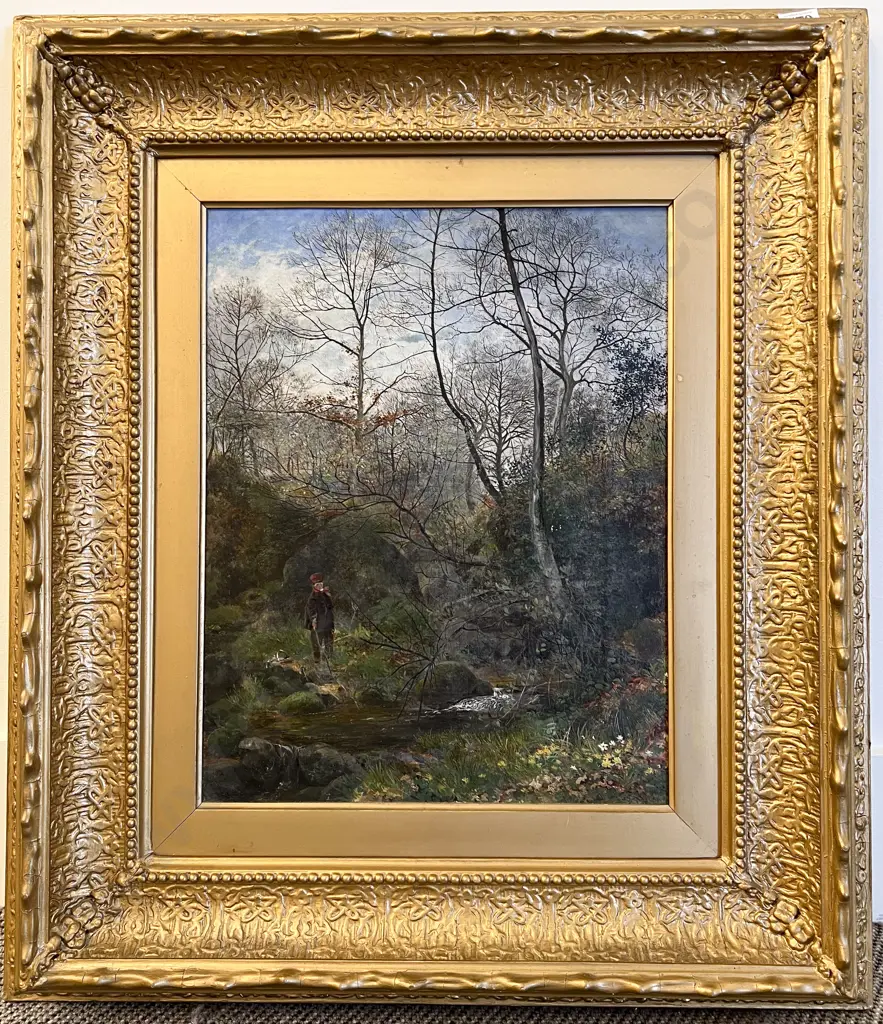 Edward March (British ?) - A Woodland Dell Early March Image 1++