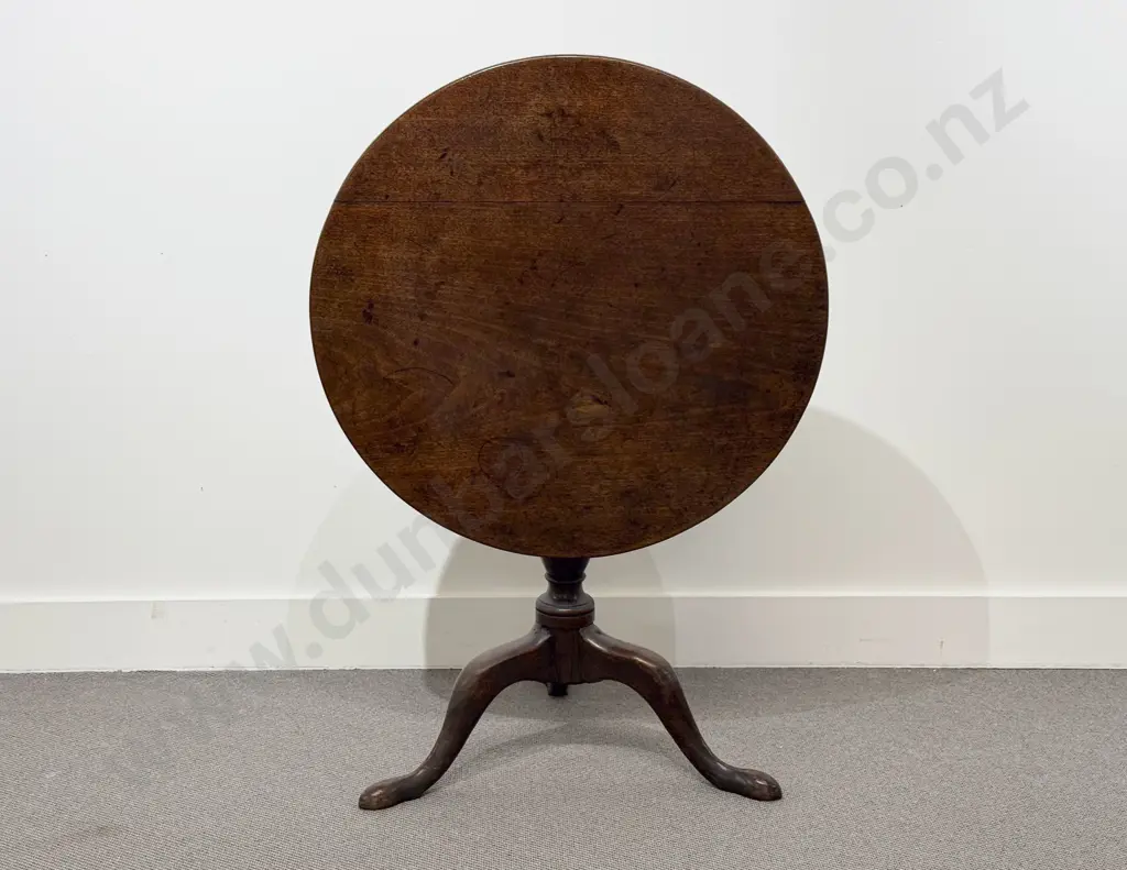 GeoIII Mahogany Circular Tilt-Top Wine Table Image 1++