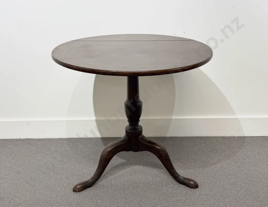 GeoIII Mahogany Circular Tilt-Top Wine Table Image 1++