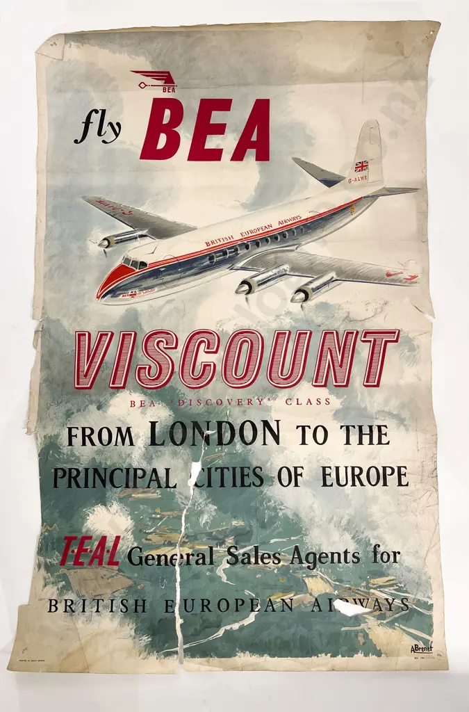 Vintage British European Airways Poster (A/F) Image 1++