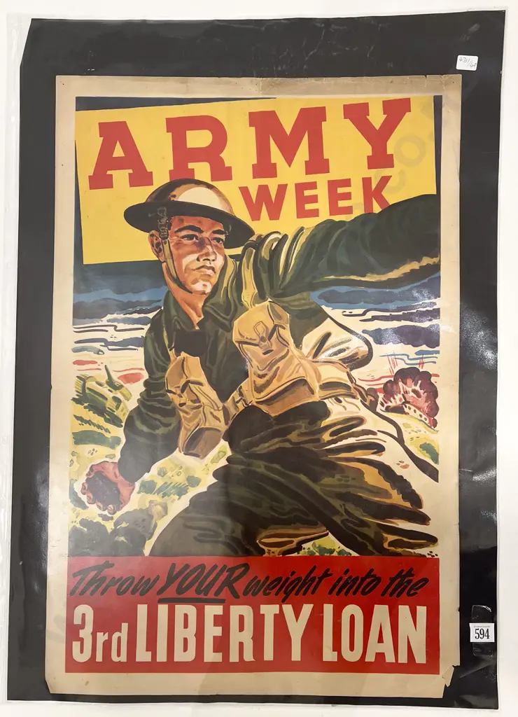 WWII British 'Army Week' Poster & Two War Maps Image 1++