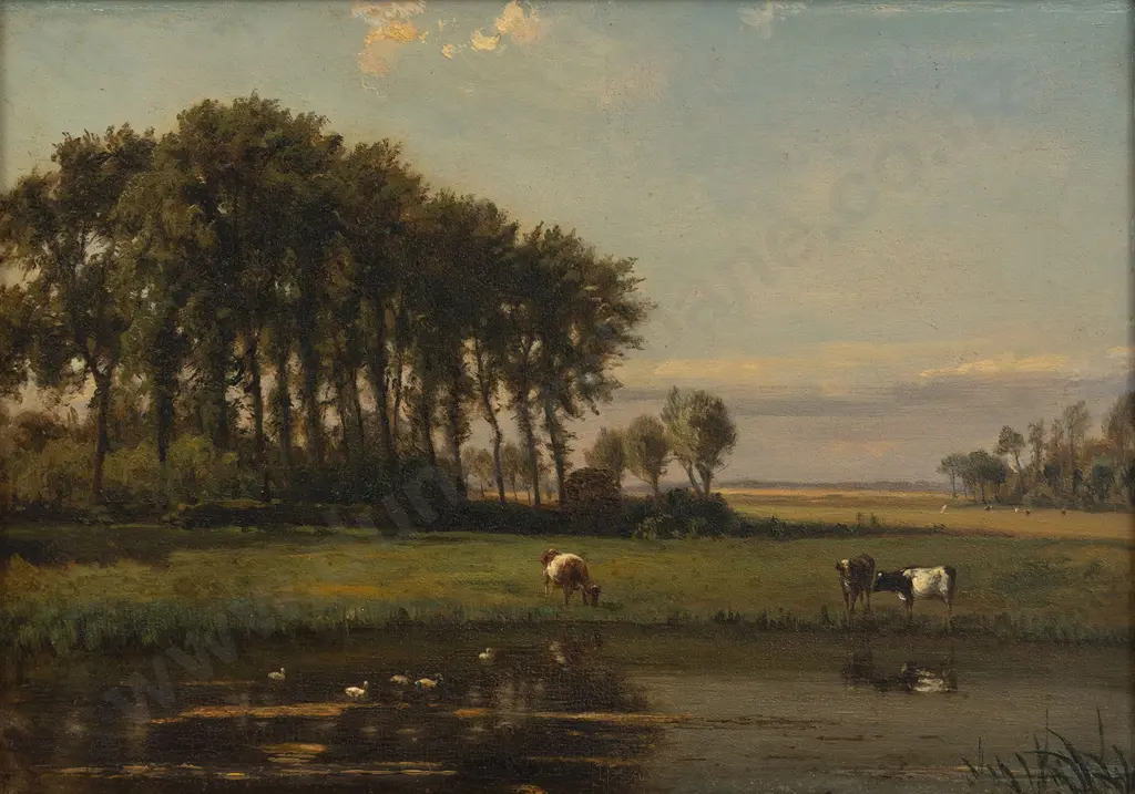 Willem Jan van den Berghe (Dutch 1823 - 1901) - Pastoral Landscapes (2) Image 1++