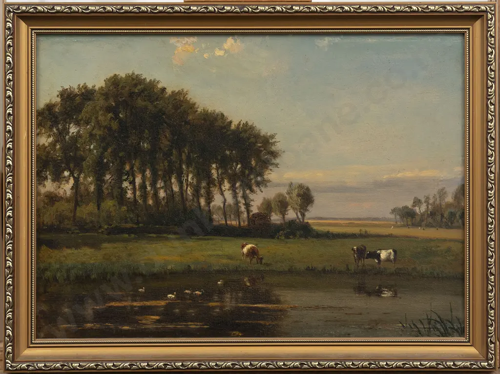 Willem Jan van den Berghe (Dutch 1823 - 1901) - Pastoral Landscapes (2) Image 1++