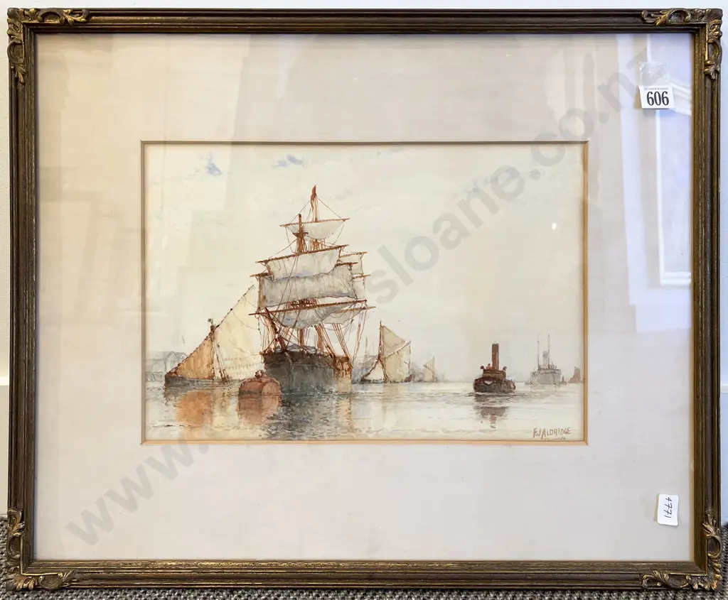 F J Aldridge (British (1850-1933) - Shipping Image 1++