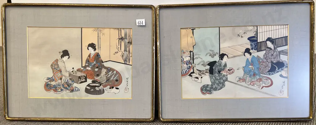 Two Antique Japanese Woodblocks Image 1++