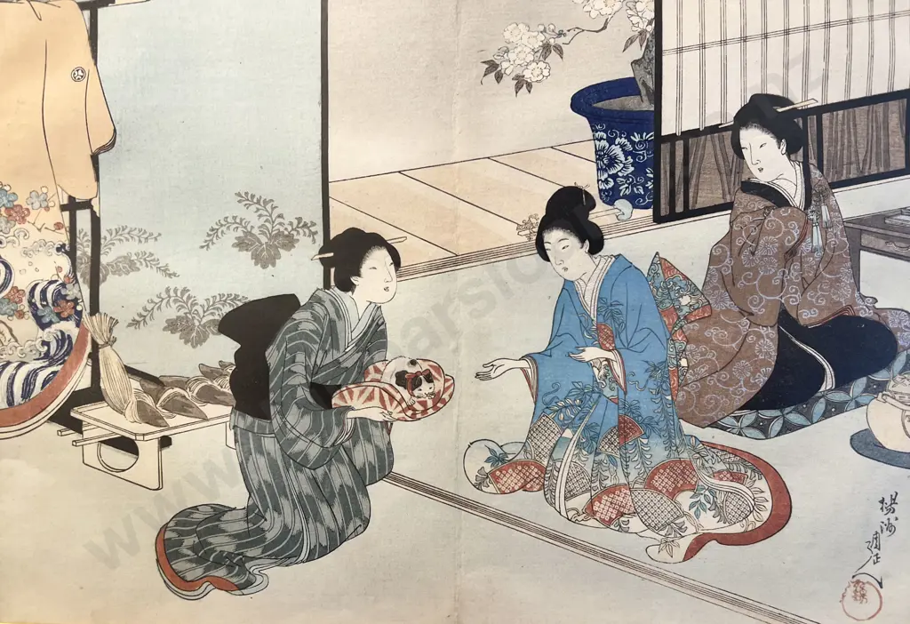 Two Antique Japanese Woodblocks Image 1++