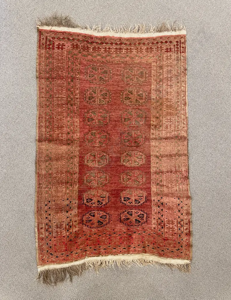 Antique Persian Faded Bokhara Rug Image 1++