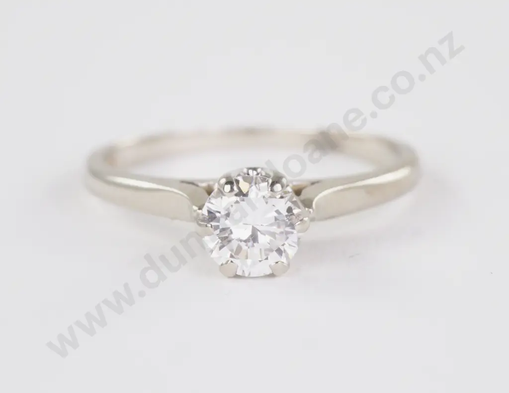 18ct White Gold Solitaire Diamond Ring Image 1++