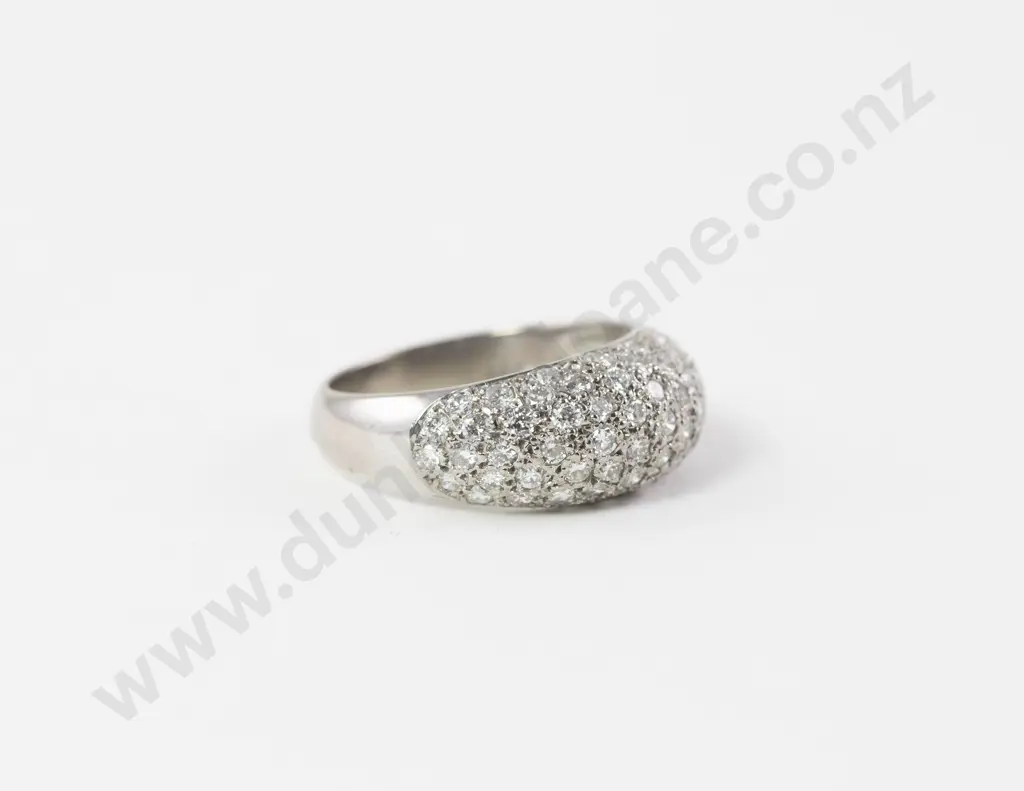 18ct White Gold Multi Stone Diamond Dome Cluster Ring Image 1++