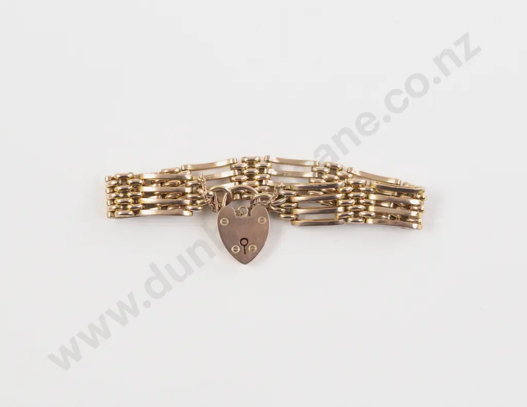 9ct Rose Gold Gate Link Bracelet Image 1++