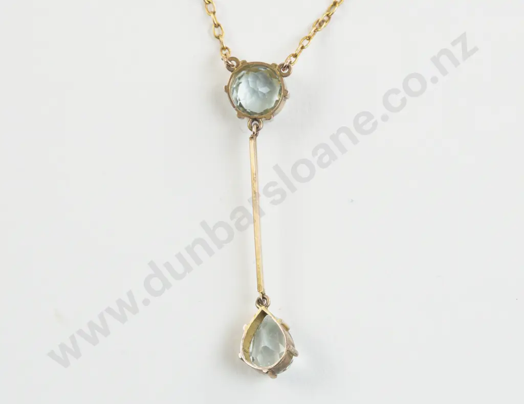 Victorian 9ct Gold Topaz Pendant Image 1++
