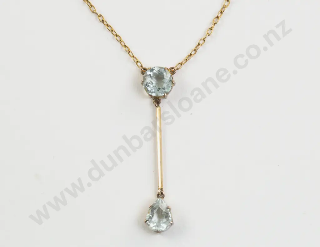 Victorian 9ct Gold Topaz Pendant Image 1++