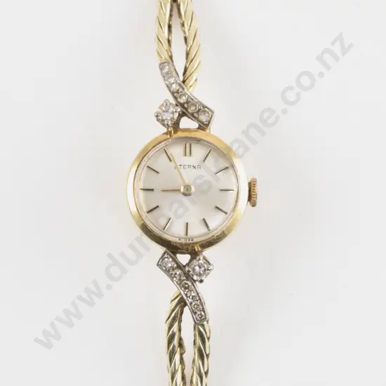 Vintage Eterna 14ct and Diamond Ladies Dress Watch