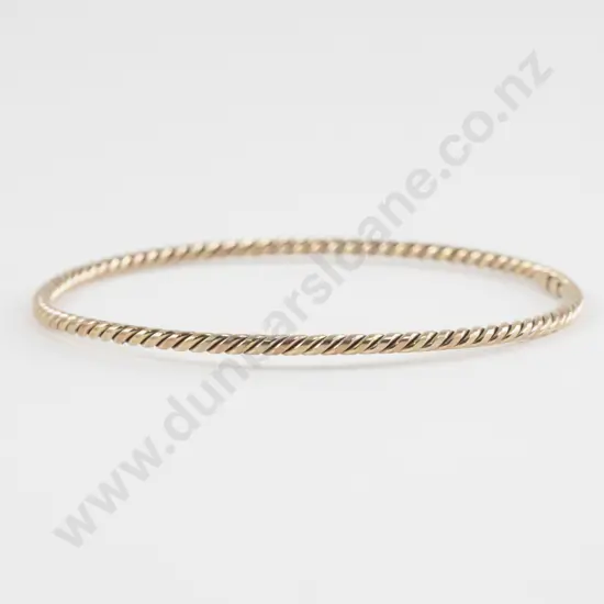 9ct Rose Gold Twist Design Bangle