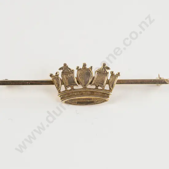 Late Victorian 18ct Naval SweetHeart Brooch