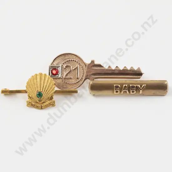 Three 9ct Bar Brooches