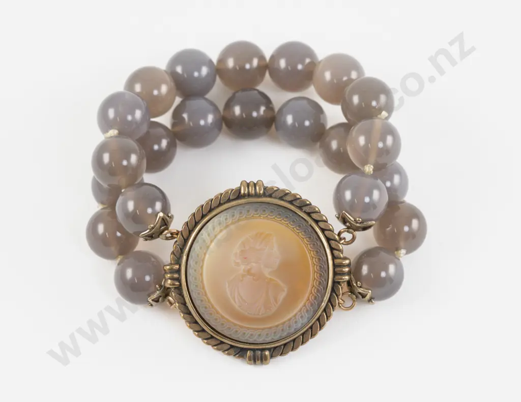 Extasia Victorian Style Beaded Cameo Bracelet Image 1++