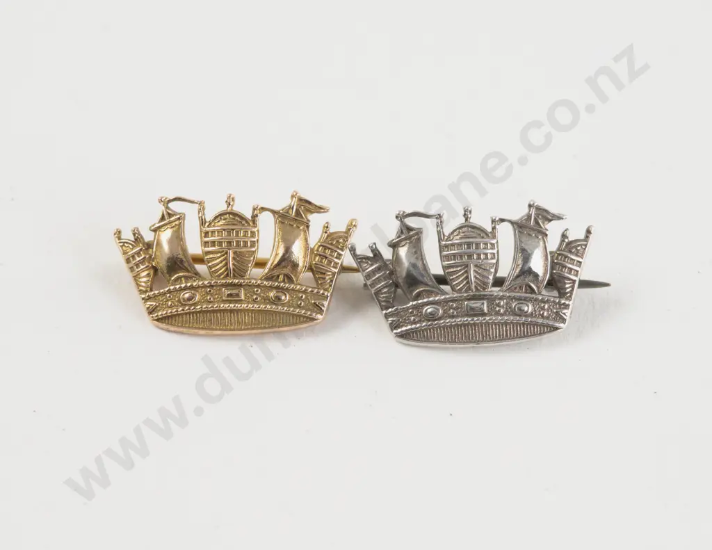 9ct and Sterling Silver Naval Sweetheart Brooches Image 1++