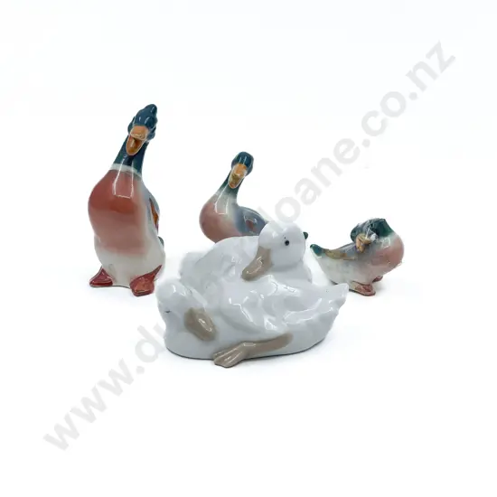 Three Graduated Beswick Ducks (one AF) and Nao Ornament