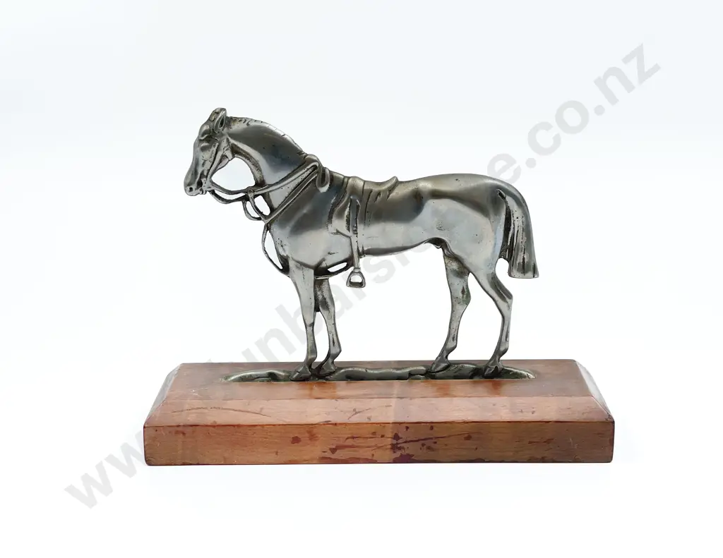 Metal Horse Ornament on Stand Image 1++
