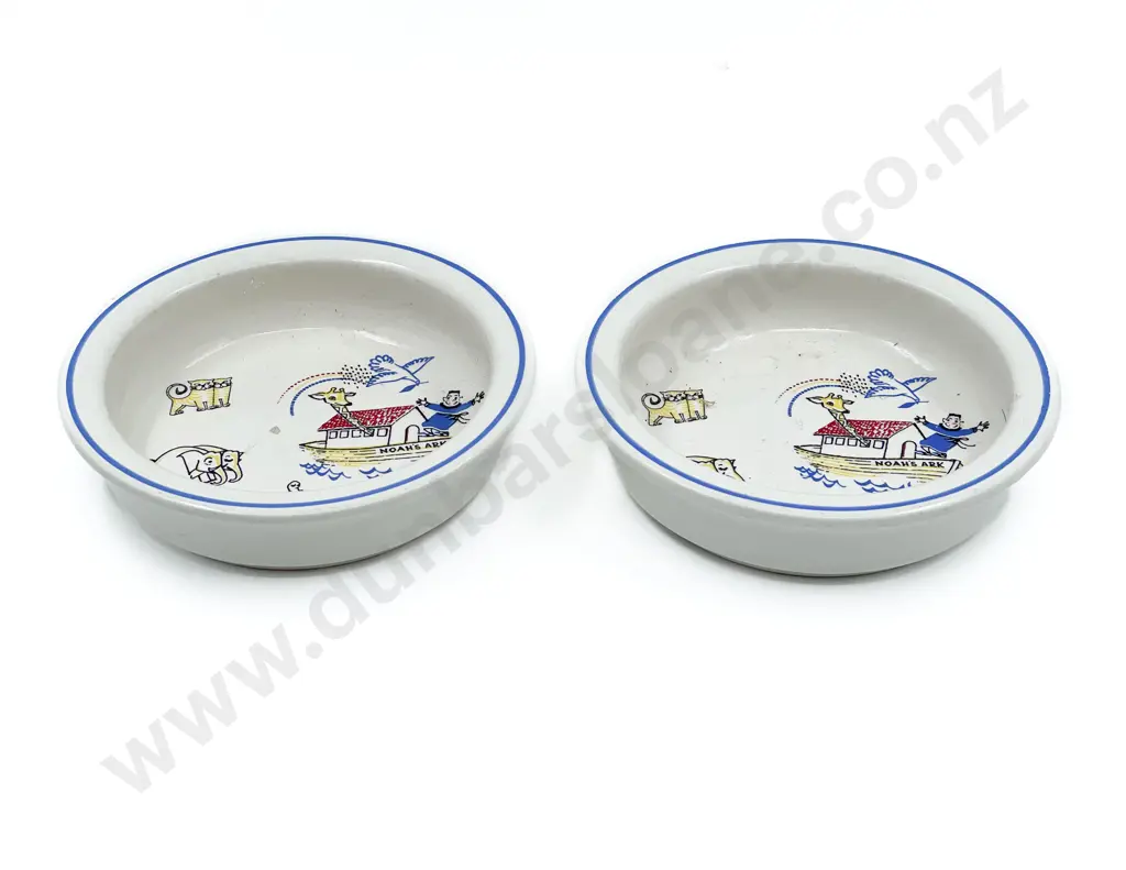 Pair of Crown Lynn "Two by Two" Noah's Arc Cereal Bowl Image 1++