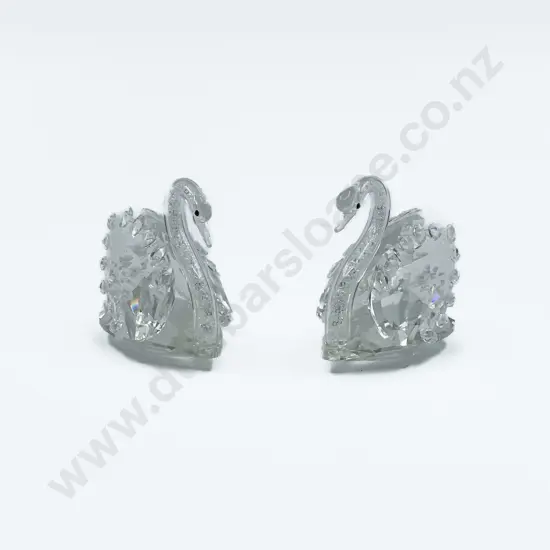 Pair of Swarovski Swan Ornaments