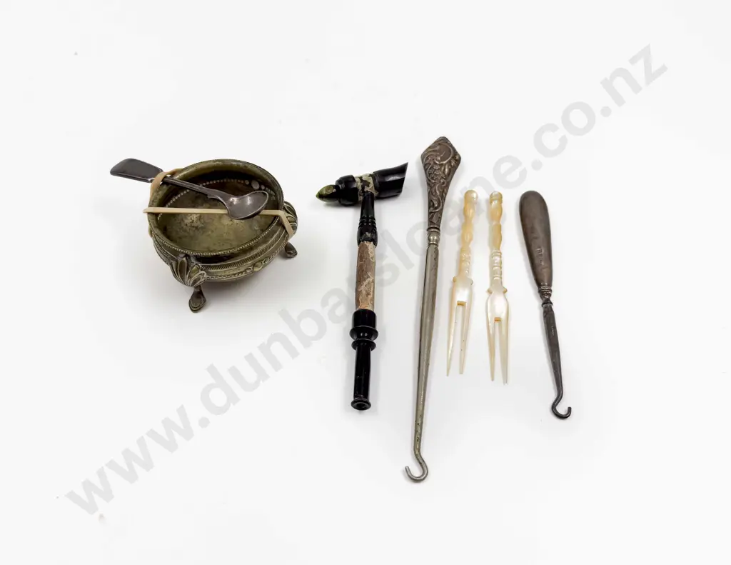 Two S/S Handled Button Hooks and Assorted Image 1++