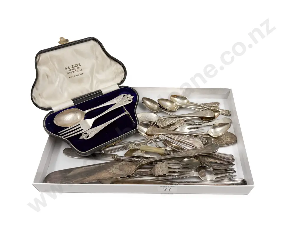 Cased S/S Christening Set & Qty of Assorted Cutlery etc Image 1++