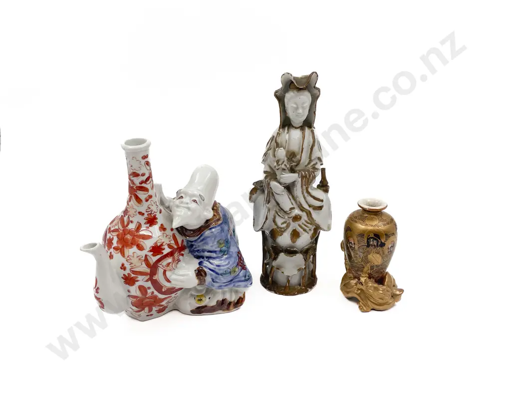 Figural and Vase Form Tea Pot with Vase and Figure Image 1++