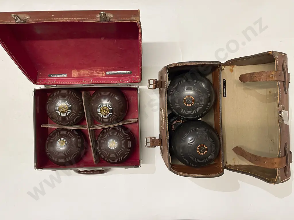Cased Set of Lawn Bowls with Carpet Bowls Image 1++