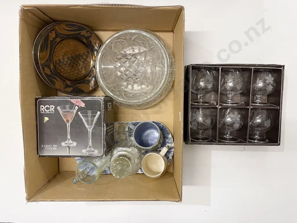 Two Boxes of assorted China and Glassware Image 1++