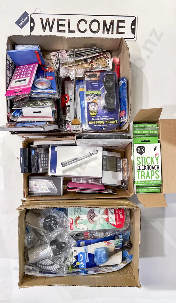 Three Cartons of Assorted As New Including Phone Cases Image 1++