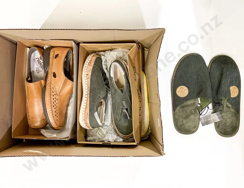Three As New Pillow Protectors and Three Pairs of Assorted As New Casual Footwear Image 1++