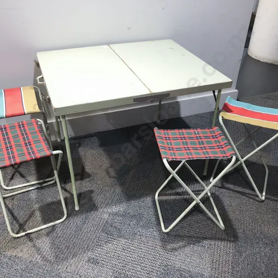Vintage Picnic Furniture Set In Case