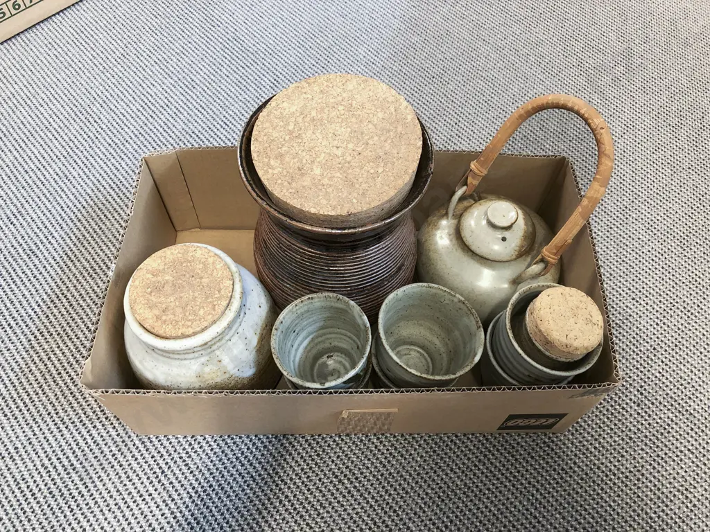 Box of Assorted NZ Pottery Image 1++