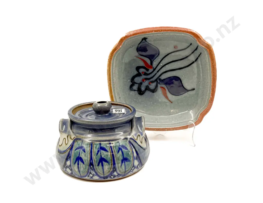 Glazed Pottery Dish and Lidded Casserole Image 1++