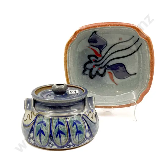 Glazed Pottery Dish and Lidded Casserole
