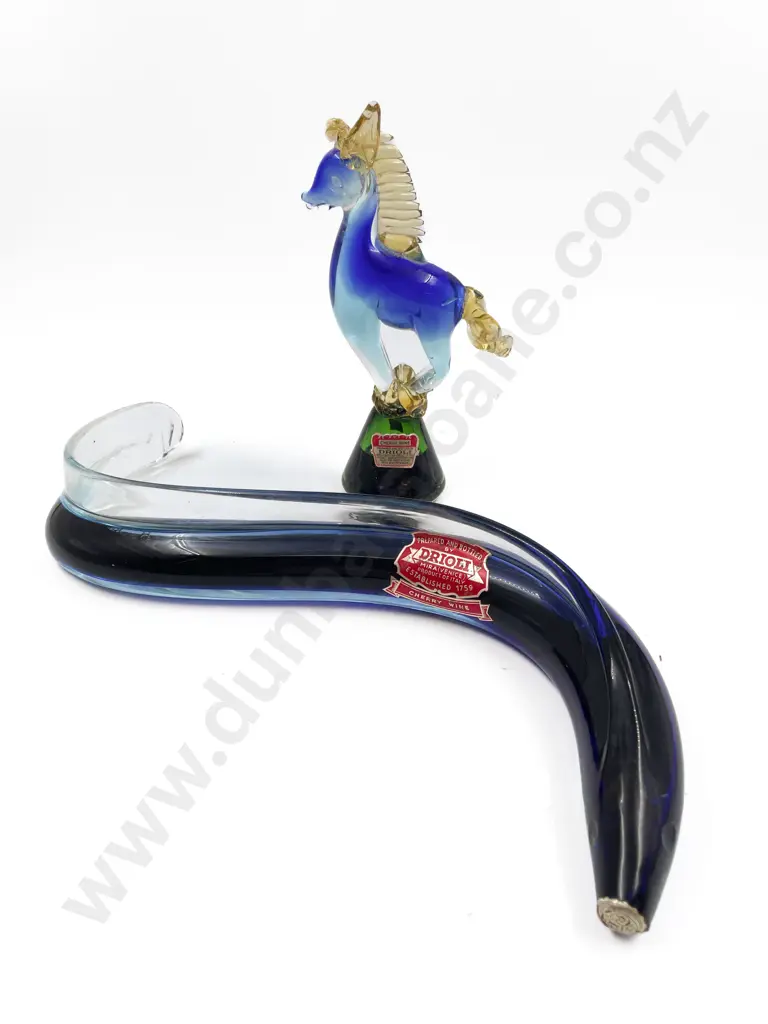 Boxed Drioli Murano Cherry Wine Decanter (Faults) with Drioli Eel Form Decanter Image 1++